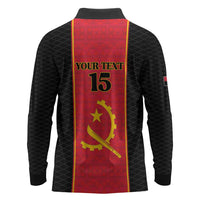 Custom Angola Football Long Sleeve Polo Shirt Come On Palancas Negras - Wonder Print Shop