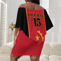 Custom Angola Football Off Shoulder Short Dress Come On Palancas Negras - Wonder Print Shop