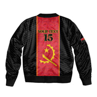 Custom Angola Football Sleeve Zip Bomber Jacket Come On Palancas Negras - Wonder Print Shop