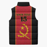 Custom Angola Football Sleeveless Puffer Jacket Come On Palancas Negras - Wonder Print Shop