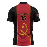 Custom Angola Football Zipper Polo Shirt Come On Palancas Negras - Wonder Print Shop