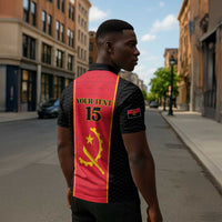 Custom Angola Football Zipper Polo Shirt Come On Palancas Negras - Wonder Print Shop