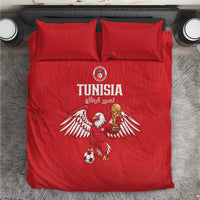 Tunisia Football Bedding Set Eagles of Carthage Rise - Wonder Print Shop