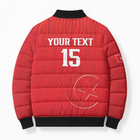 Custom Tunisia Football Bomber Puffer Jacket Eagles of Carthage Rise - Wonder Print Shop