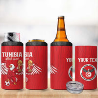 Custom Tunisia Football 4 in 1 Can Cooler Tumbler Eagles of Carthage Rise - Wonder Print Shop