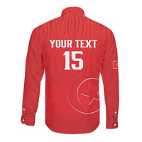 Custom Tunisia Football Long Sleeve Button Shirt Eagles of Carthage Rise - Wonder Print Shop