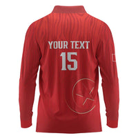 Custom Tunisia Football Long Sleeve Polo Shirt Eagles of Carthage Rise - Wonder Print Shop
