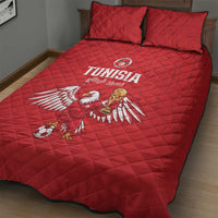 Tunisia Football Quilt Bed Set Eagles of Carthage Rise - Wonder Print Shop