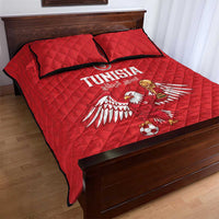 Tunisia Football Quilt Bed Set Eagles of Carthage Rise - Wonder Print Shop