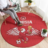Tunisia Football Round Carpet Eagles of Carthage Rise - Wonder Print Shop