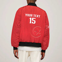 Custom Tunisia Football Sleeve Zip Bomber Jacket Eagles of Carthage Rise - Wonder Print Shop
