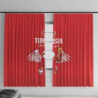 Tunisia Football Window Curtain Eagles of Carthage Rise - Wonder Print Shop