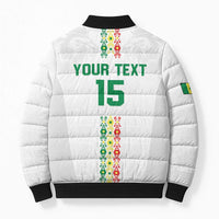 Custom Senegal Football Bomber Puffer Jacket Go Champions Lions de la Teranga - Wonder Print Shop