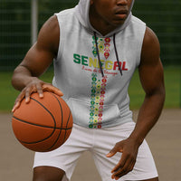 Custom Senegal Football Sleeveless Hoodie Go Champions Lions de la Teranga - Wonder Print Shop