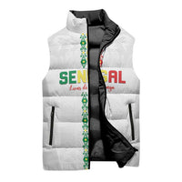 Custom Senegal Football Sleeveless Puffer Jacket Go Champions Lions de la Teranga - Wonder Print Shop