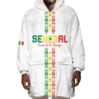 Custom Senegal Football Wearable Blanket Hoodie Go Champions Lions de la Teranga - Wonder Print Shop