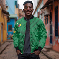 Custom Cameroon Football Bomber Jacket Go Les Lions Indomptables Go - Wonder Print Shop