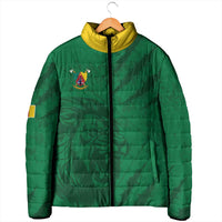 Custom Cameroon Football Padded Jacket Go Les Lions Indomptables Go - Wonder Print Shop