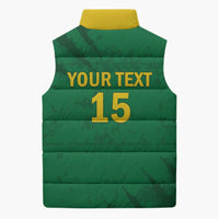 Custom Cameroon Football Sleeveless Puffer Jacket Go Les Lions Indomptables Go - Wonder Print Shop