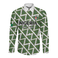 Custom Nigeria Football Long Sleeve Button Shirt Come On Super Eagles - Wonder Print Shop