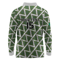 Custom Nigeria Football Long Sleeve Polo Shirt Come On Super Eagles - Wonder Print Shop