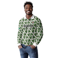 Custom Nigeria Football Long Sleeve Polo Shirt Come On Super Eagles - Wonder Print Shop