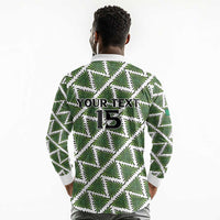 Custom Nigeria Football Long Sleeve Polo Shirt Come On Super Eagles - Wonder Print Shop