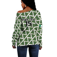 Custom Nigeria Football Off Shoulder Sweater Come On Super Eagles - Wonder Print Shop