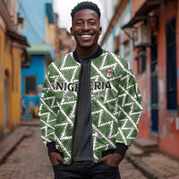 Custom Nigeria Football Sleeve Zip Bomber Jacket Come On Super Eagles - Wonder Print Shop