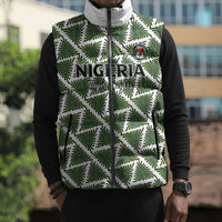 Custom Nigeria Football Sleeveless Puffer Jacket Come On Super Eagles - Wonder Print Shop