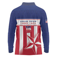 Custom Liberia Football Long Sleeve Polo Shirt Go Lone Stars