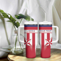 Custom Liberia Football Tumbler With Handle Go Lone Stars