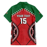 Custom Kenya Rugby Hawaiian Shirt Lion Mascot African Pattern
