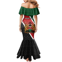 Personalised Kenya Mermaid Dress Coat Of Arms Mix Flag Style