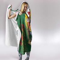 Personalised Zimbabwe Independence Day Hooded Blanket Gloriosa Flower - Flag Style