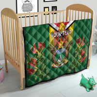 Personalised Zimbabwe Independence Day Quilt Gloriosa Flower - Flag Style