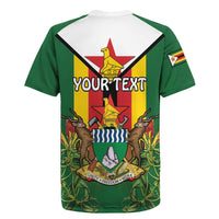 Personalised Zimbabwe Independence Day Rugby Jersey Gloriosa Flower - Flag Style