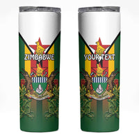 Personalised Zimbabwe Independence Day Skinny Tumbler Gloriosa Flower - Flag Style