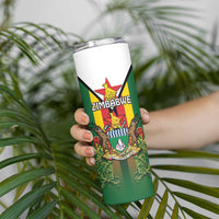 Personalised Zimbabwe Independence Day Skinny Tumbler Gloriosa Flower - Flag Style