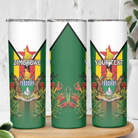 Personalised Zimbabwe Independence Day Skinny Tumbler Gloriosa Flower - Flag Style