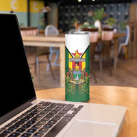 Personalised Zimbabwe Independence Day Skinny Tumbler Gloriosa Flower - Flag Style