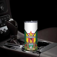 Personalised Zimbabwe Independence Day Skinny Tumbler Gloriosa Flower - Flag Style