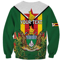Personalised Zimbabwe Independence Day Sweatshirt Gloriosa Flower - Flag Style