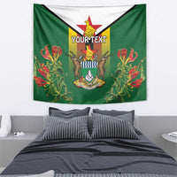 Personalised Zimbabwe Independence Day Tapestry Gloriosa Flower - Flag Style