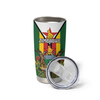 Personalised Zimbabwe Independence Day Tumbler Cup Gloriosa Flower - Flag Style