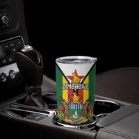 Personalised Zimbabwe Independence Day Tumbler Cup Gloriosa Flower - Flag Style