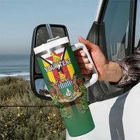 Personalised Zimbabwe Independence Day Tumbler With Handle Gloriosa Flower - Flag Style
