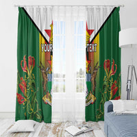 Personalised Zimbabwe Independence Day Window Curtain Gloriosa Flower - Flag Style