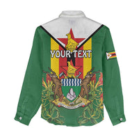 Personalised Zimbabwe Independence Day Women Casual Shirt Gloriosa Flower - Flag Style