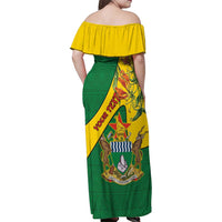 Personalised Zimbabwe Family Matching Off Shoulder Maxi Dress and Hawaiian Shirt 1980 Independence Day